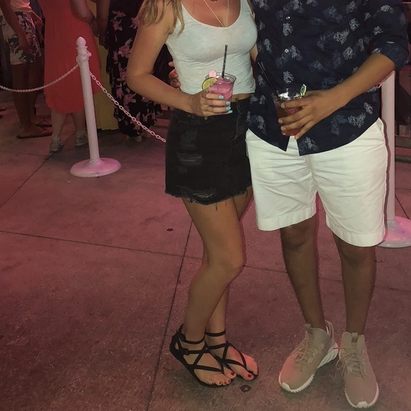 American Eagle black distressed jean mini skirt - Picture 6 of 6